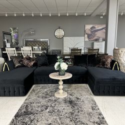Sicily black Double Chaise Sectional