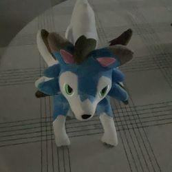 Blue Shiny Lycanroc Plush Pokemon 