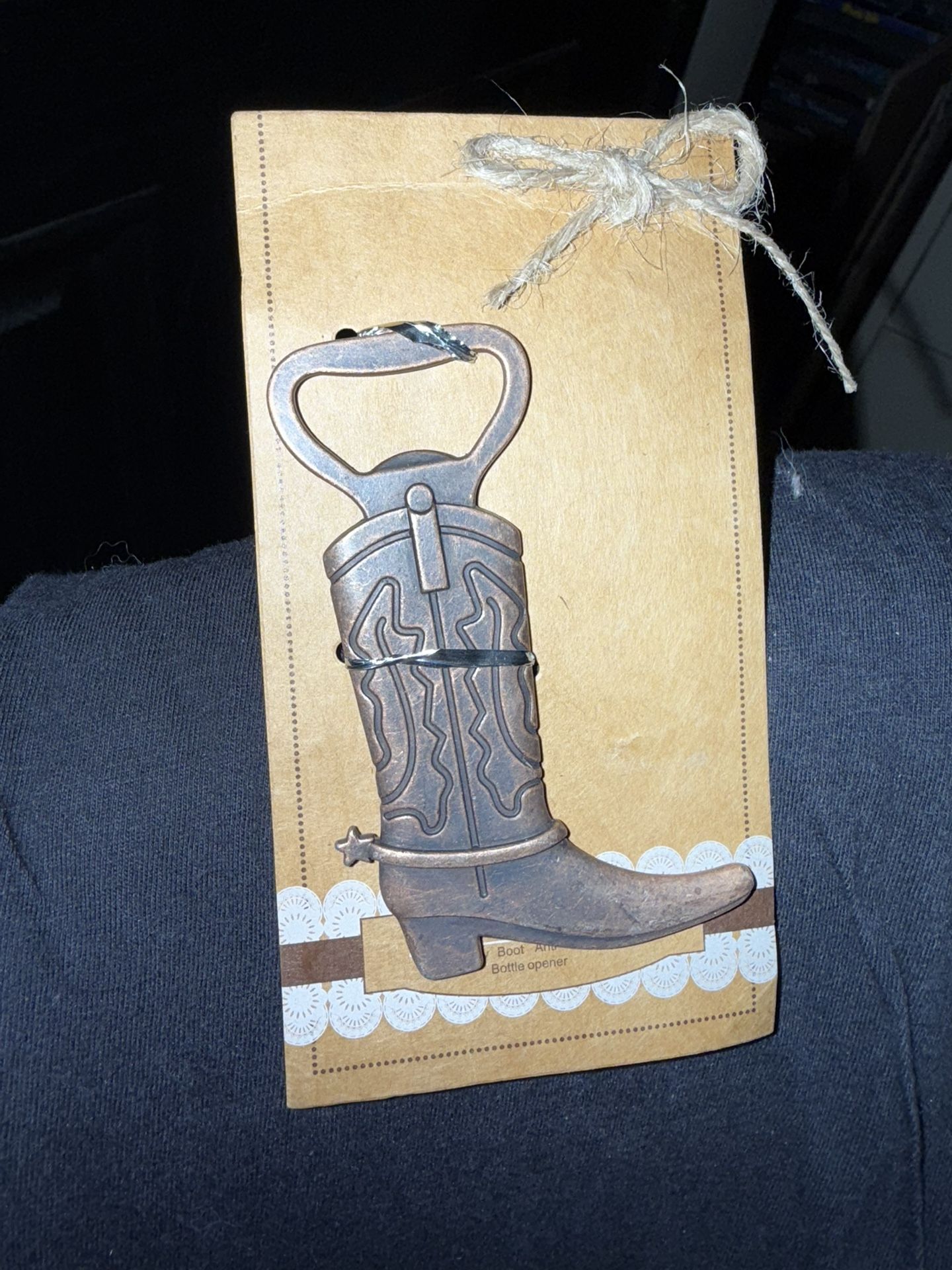 Cowboy Boot Bottle Opener Antique Brass