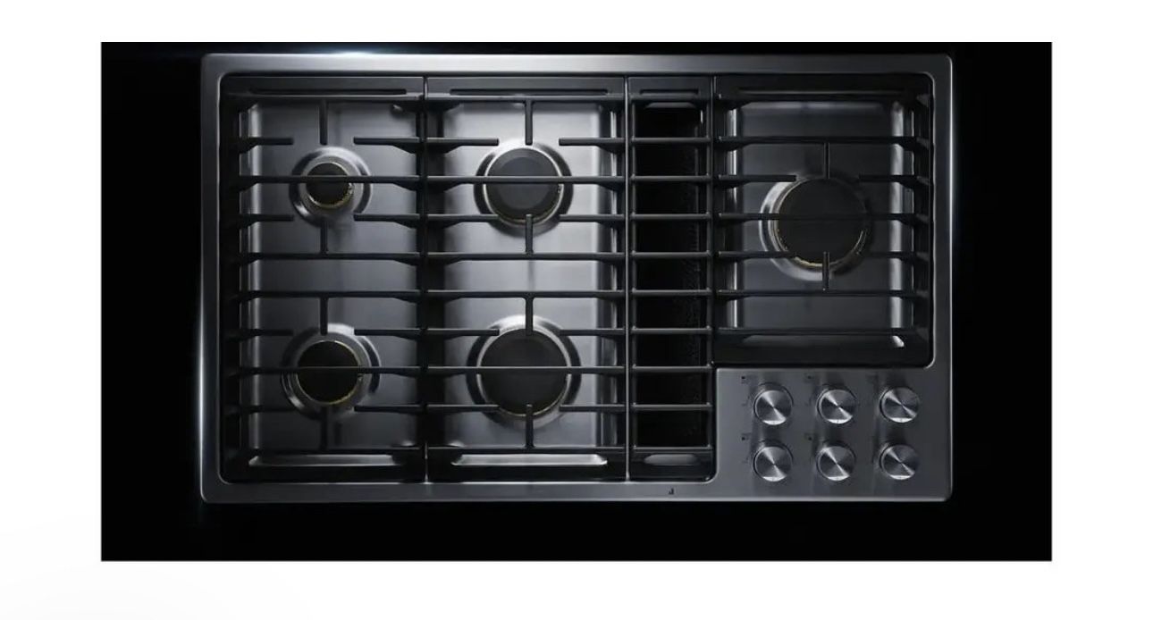 Jennair 36 inch Gas Downdraft Cooktop With 5 Sealed Burners- Black