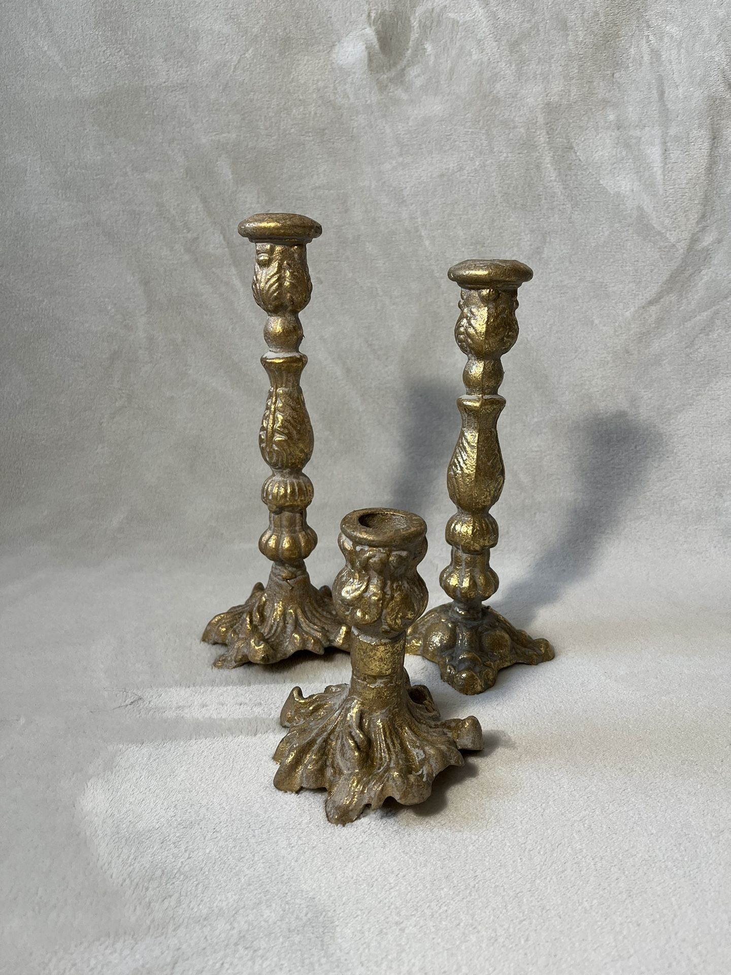 Gold Metal Candle Stick Holders 