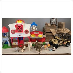 Fisher-Price Little People Farm & Animal Planet Safari Truck Lot with Figures