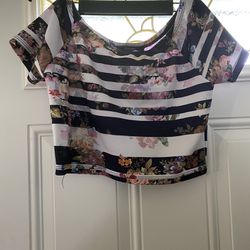 Floral Striped Small Forever 21 Crop Top