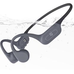 Bone Conduction Headphones IPX8 Waterproof Swimming Headphones Open Ear Headphones with MP3 Mode 32GB Memory 8H Playtime Bluetooth 5.4 Ear Buds Secure