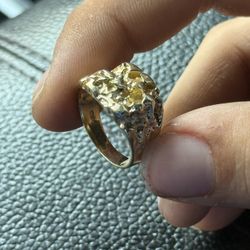 Gold Nugget Ring Solid 10k