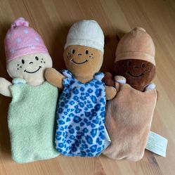 Marvel Education Company Plush Baby Dolls Lot Of 3 Soft Dolls 9" Basket Babies