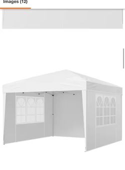 10x10 Pop Up Canopy Tent with One-Push Center Lock,White 3 Adjustable Heights, Carry Bag Included, Tents for Camping, Backyard, Beach, Parties and Out