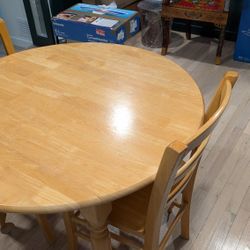 Wood Dinette Round Rectangle Collapsible