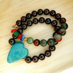 Garnet & Bloodstone Bracelet Set