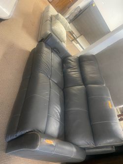 LEATHER POWER RECLINING SOFA