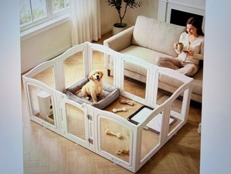 Brand new clear acrylic dog playpen 24”H 10 panels
