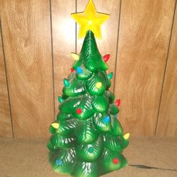 Very Cute Blow Mold Lighted Christmas Tree