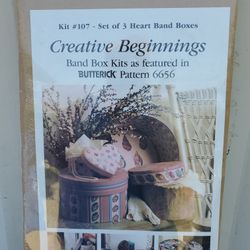 Box Kit #107, Heart band Boxes, Butterick Pattern 6656, Vintage New