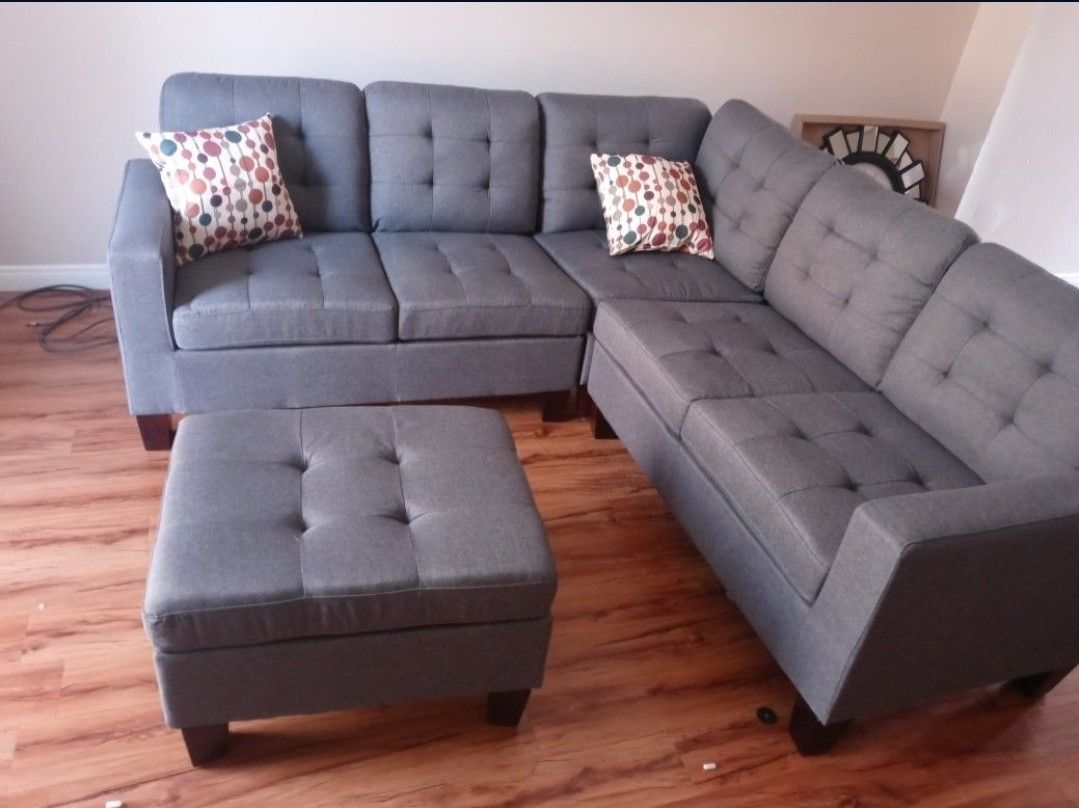 4pcs Sectional Sofá w/ottoman