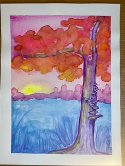 Sunset Watercolor Unframed