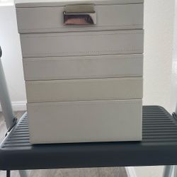 White Leather Stackers Mini Jewelry Organizer