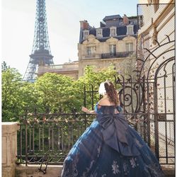 Navy Quinceañera Dress