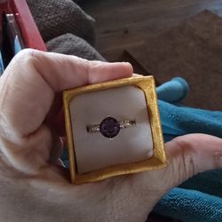 Womens Purple Gemstone Solitaire Birthstone