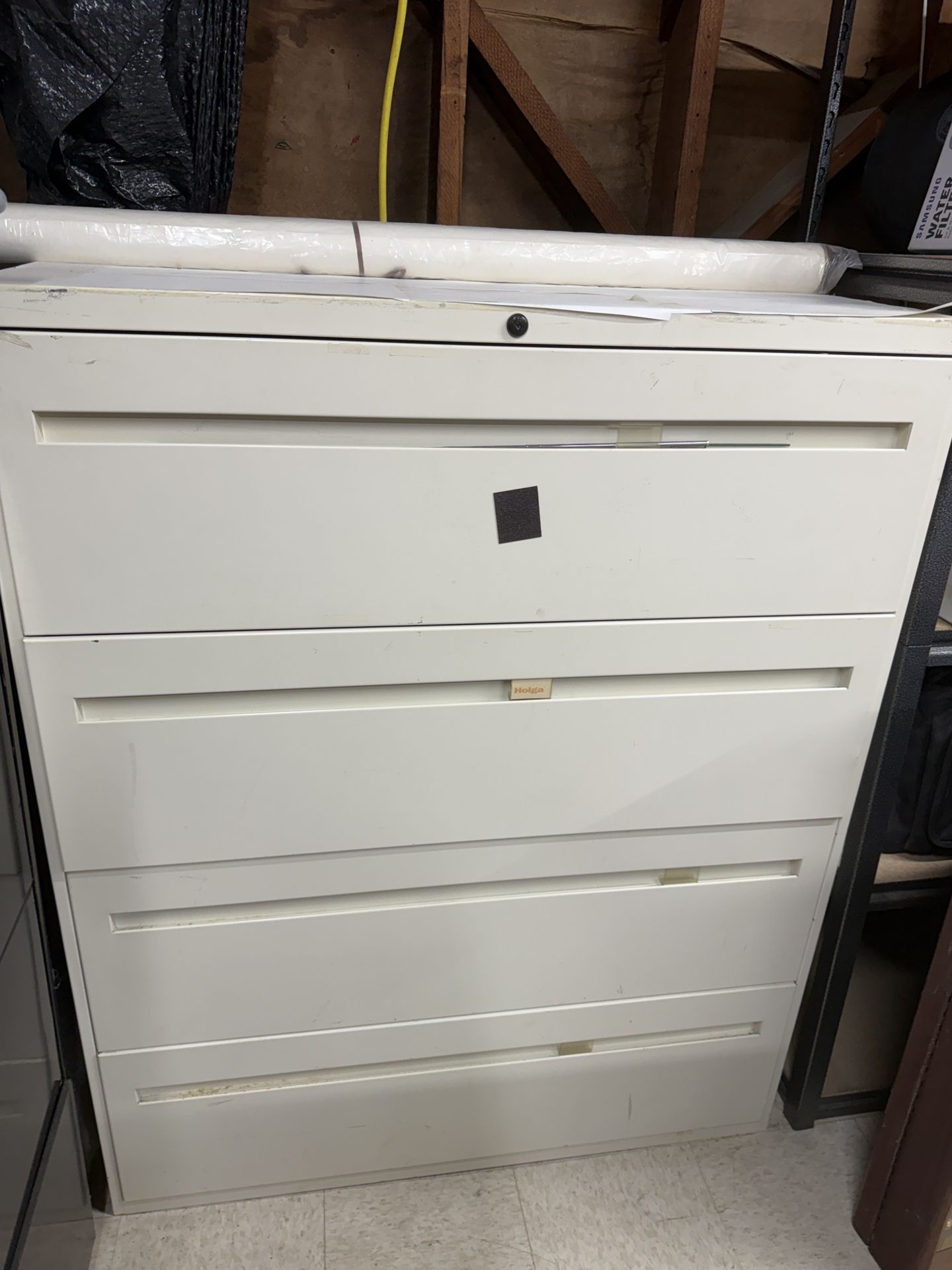 4-Drawer White Filing Cabinet