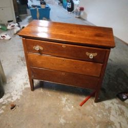 Vintage Oak Three Drawer Dresser