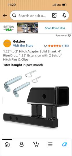 Hitch adapter 1.25” to 2”