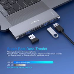 USB C Hub Adapter for MacBook Pro 2020/2019/2018/2017/2016, MacBook Air 2020/2019/2018