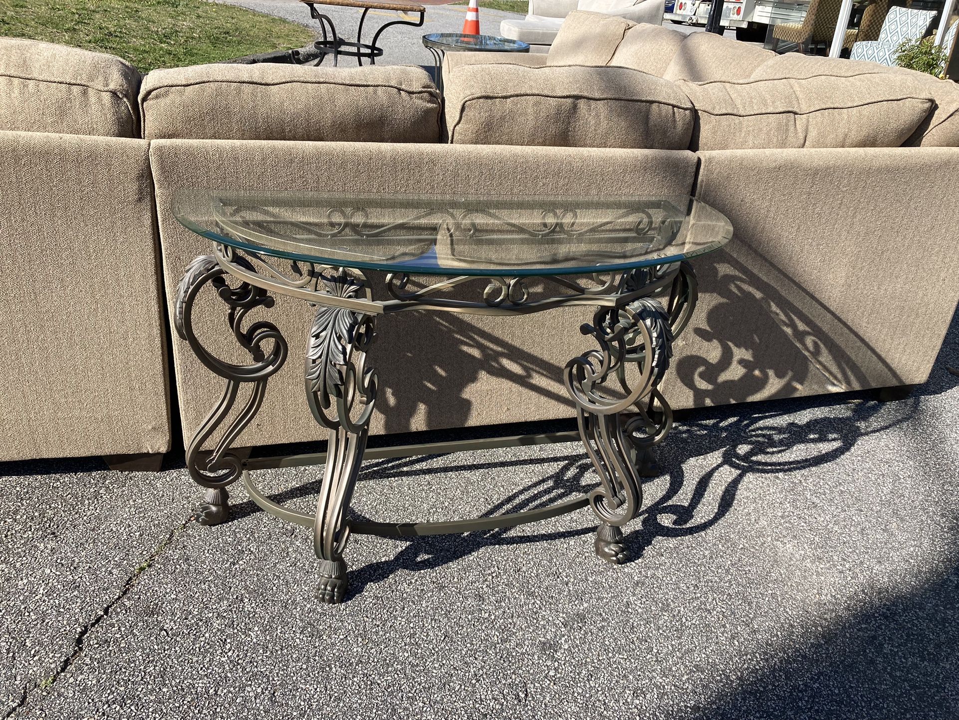 Metal & Glass Sofa/Console Table