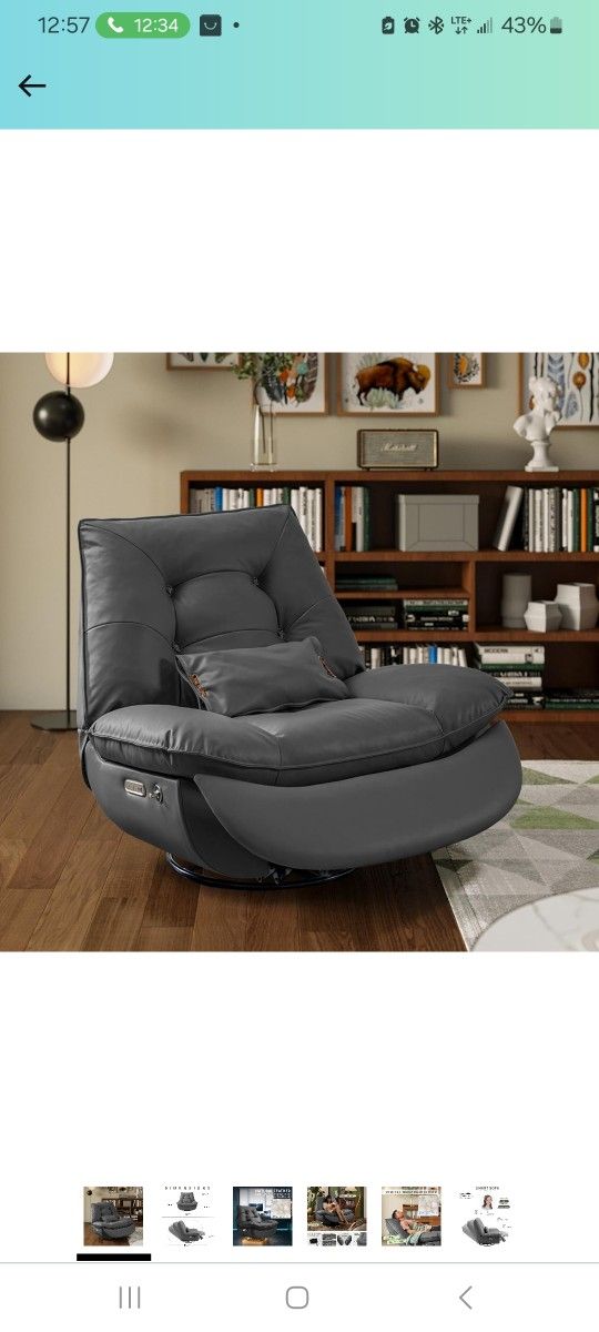 Power Recliner Chair, Oversized Electric Swivel Rocker Recliner with USB Ports & Smart Voice Control, 270°.......