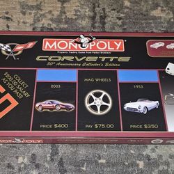 Monopoly Corvette 50th Anniv. Collector's Edition 100% Comp. Game Pieces Sealed!