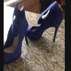 jessica simpson Blue Suade Heels From Nordstrom’s 