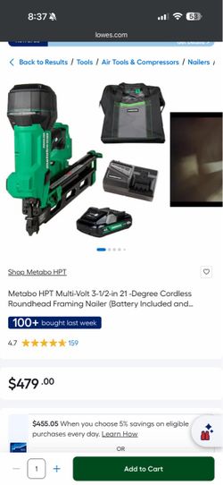 Metabo cordless framing nailer