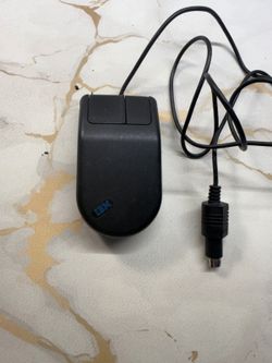 IBM 95F5443 PS/2 Ball Mouse Black 2 Button - Untested