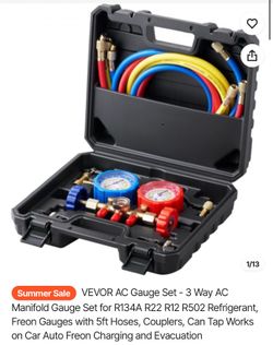 AC Gauge Set - 3 Way AC Manifold Gauge