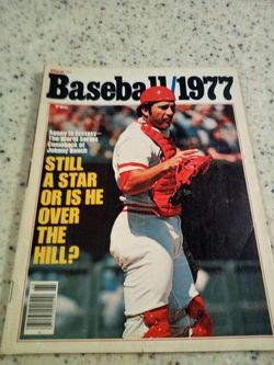 Vintage 1977 baseball magazine/ Johnny bench/ agony to ecstasy- the world series comeback of Johnny bench/ still a star or is he over the hill?