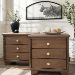 Beautiful Solid Wood Nightstands End Tables Designer Inspired 