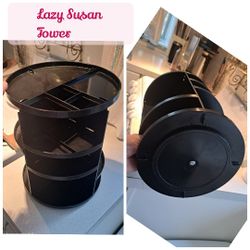 Black Plastic Lazy SUSAN, makeup, Spices, Crafts, Organizer, Nails Etc
