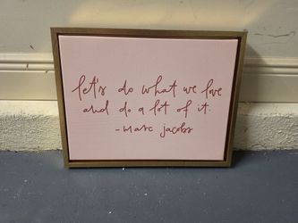 Marc Jacobs Quote Framed Canvas Wall Art