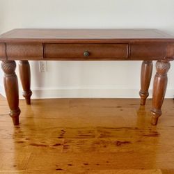 Vintage wooden sideboard console rectangular table with drawer In good condition  Measures approximately 28” H x 49” W x 18” D Pick up in Hobe Sound 
