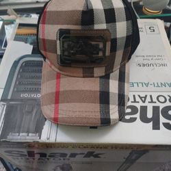 Cashmere White Check Cupped Burberry Hat