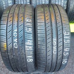 215/45/18 used tires Toyo for $140