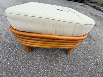 Rattan Ottoman with Cushion