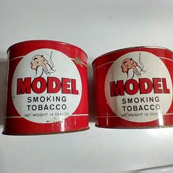 Vintage Model Smoking Tobacco Cans (2) 14oz 