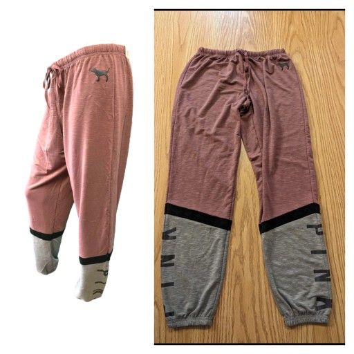 PINK NWT small mauve And Grey Jogger Sweatpants