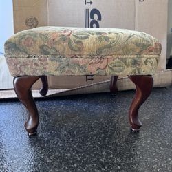 Free Upholstered Footstool / Ottoman with Wood Legs