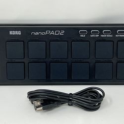 Korg NanoPad2 Slim-Line USB Drum MIDI Pad Controller - Black