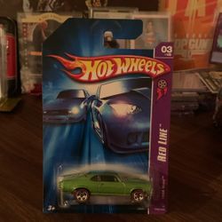 Hot Wheels 2006 Red Line 3/5 1968 NOVA Green w/Red Line Chrome 5 Spoke