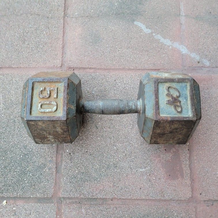 50 pound dumbbell Just one piece.