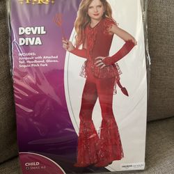 Devil Diva Costume For Girls Size 4-6
