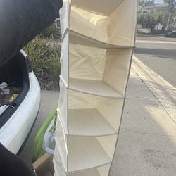 hanging closet organizer or hanging shelf organizer.