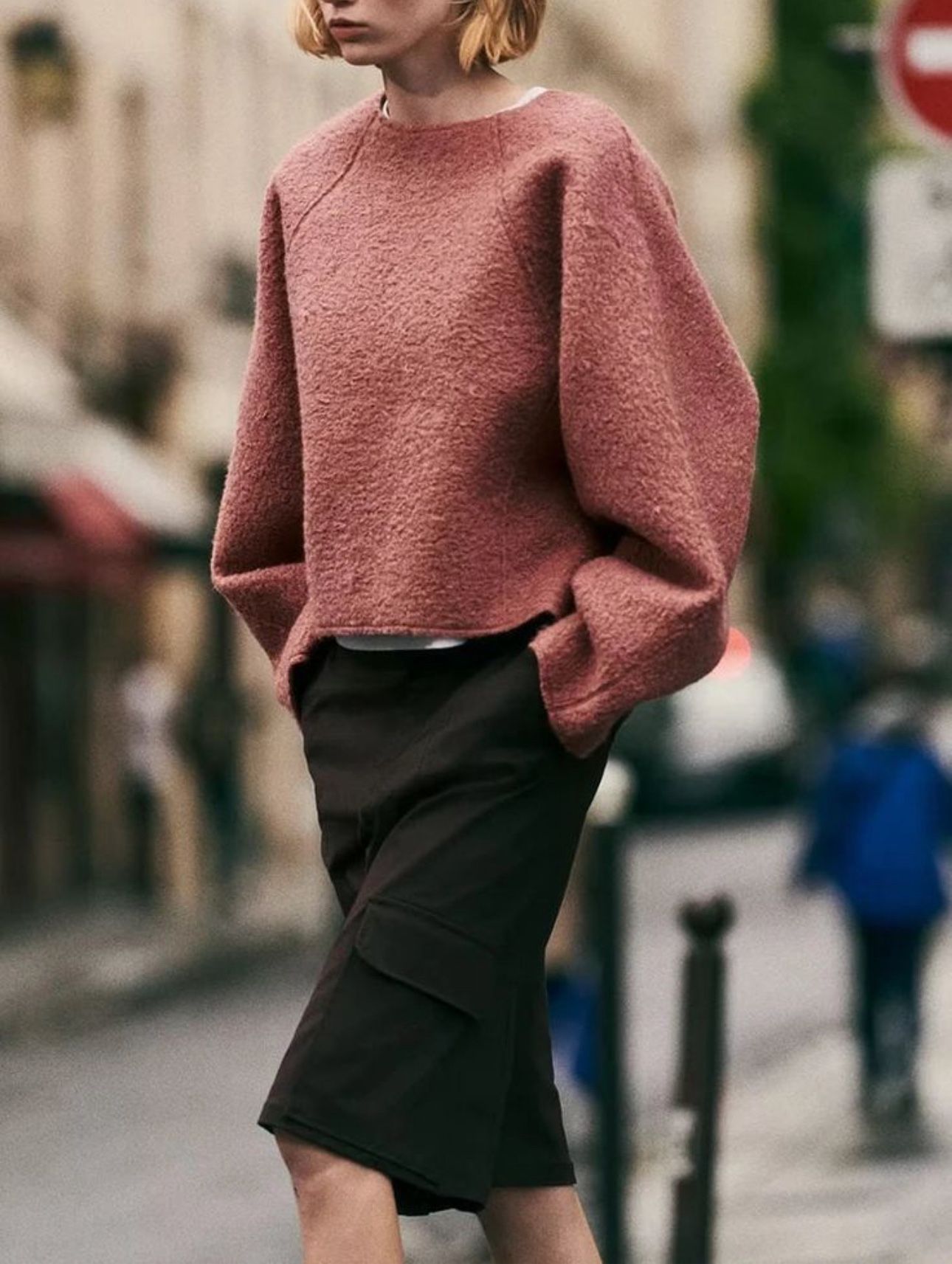 Zara Boucle Oversized Sweatshirt